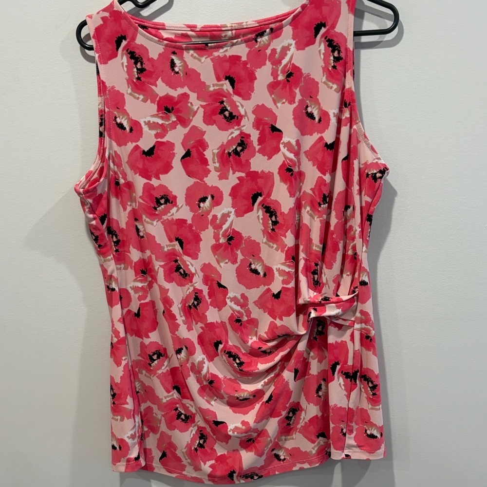 Anne Klein Pink Floral Sleeveless Top
